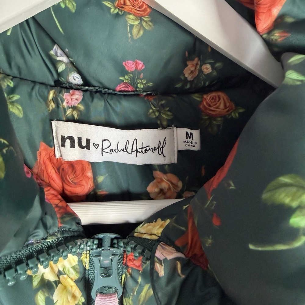 Anthropologie Nuuly Rachel Antonoff Jemma Rose Floral Puffer Zip Up Jacket Med - Picture 9 of 12